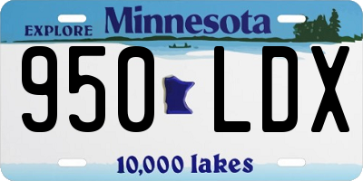 MN license plate 950LDX