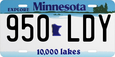 MN license plate 950LDY