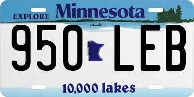 MN license plate 950LEB
