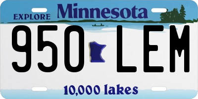 MN license plate 950LEM