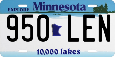 MN license plate 950LEN