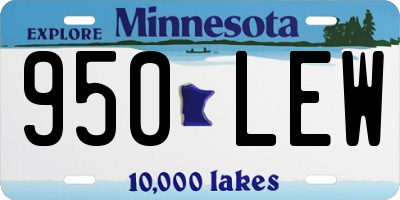 MN license plate 950LEW