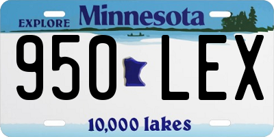 MN license plate 950LEX