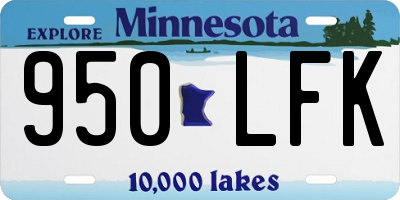 MN license plate 950LFK