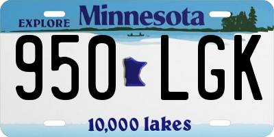 MN license plate 950LGK