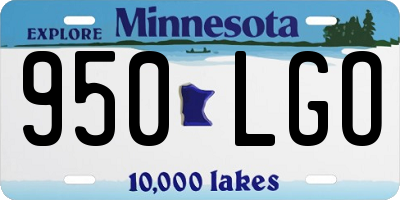 MN license plate 950LGO