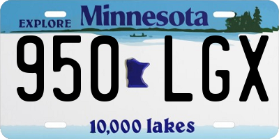 MN license plate 950LGX
