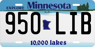 MN license plate 950LIB