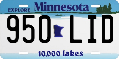MN license plate 950LID