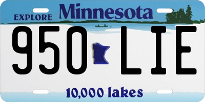 MN license plate 950LIE