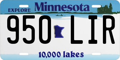 MN license plate 950LIR