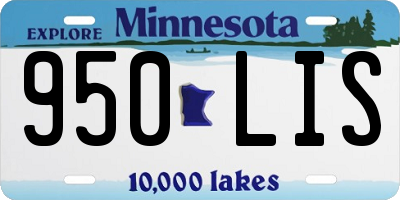 MN license plate 950LIS
