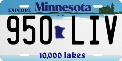 MN license plate 950LIV