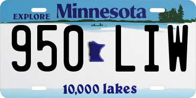 MN license plate 950LIW