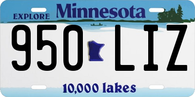 MN license plate 950LIZ