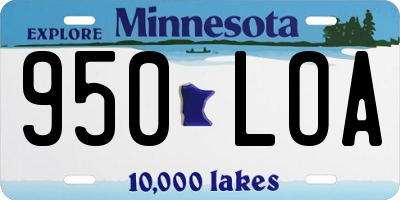 MN license plate 950LOA