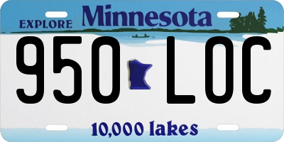 MN license plate 950LOC