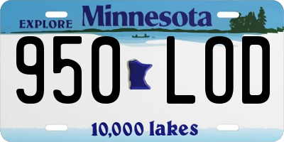 MN license plate 950LOD