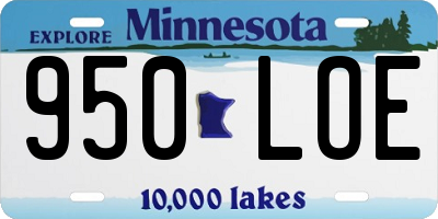 MN license plate 950LOE