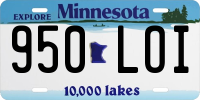 MN license plate 950LOI