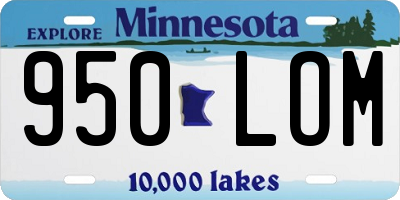 MN license plate 950LOM