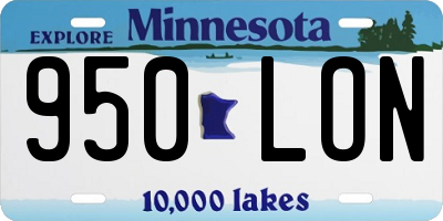 MN license plate 950LON