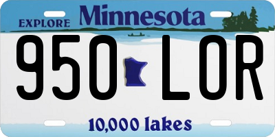 MN license plate 950LOR