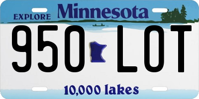 MN license plate 950LOT