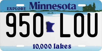 MN license plate 950LOU