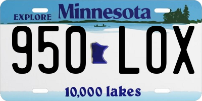 MN license plate 950LOX