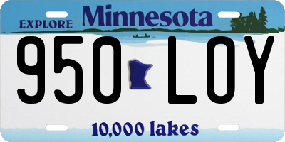MN license plate 950LOY