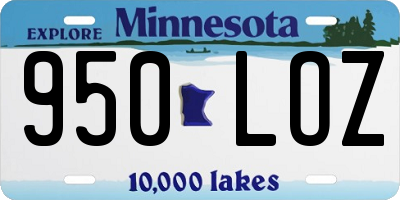 MN license plate 950LOZ