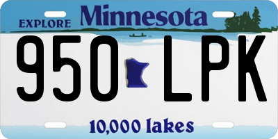 MN license plate 950LPK