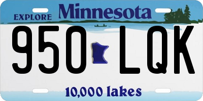 MN license plate 950LQK