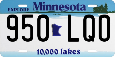MN license plate 950LQO