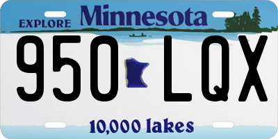MN license plate 950LQX