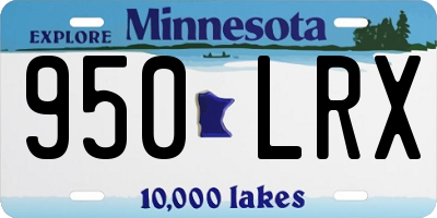 MN license plate 950LRX