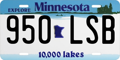 MN license plate 950LSB