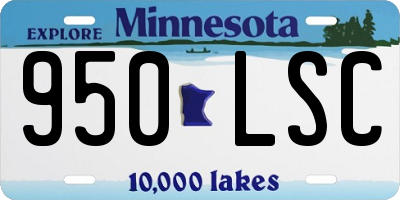 MN license plate 950LSC