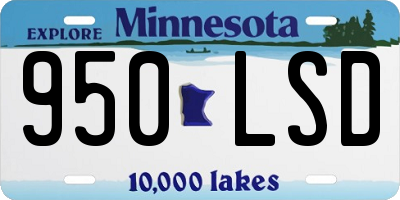 MN license plate 950LSD