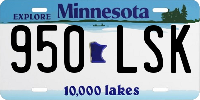 MN license plate 950LSK