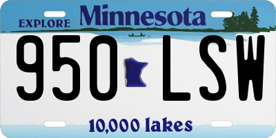 MN license plate 950LSW