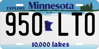 MN license plate 950LTO