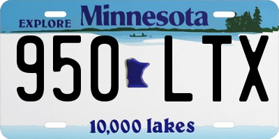 MN license plate 950LTX