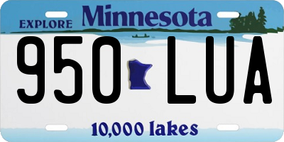 MN license plate 950LUA