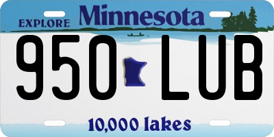 MN license plate 950LUB