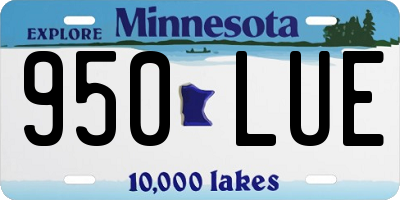 MN license plate 950LUE