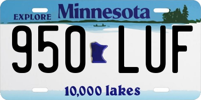 MN license plate 950LUF