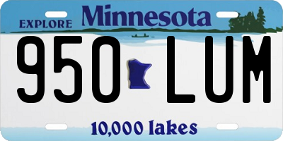 MN license plate 950LUM