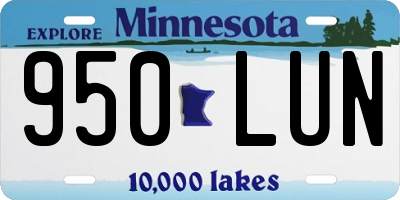 MN license plate 950LUN